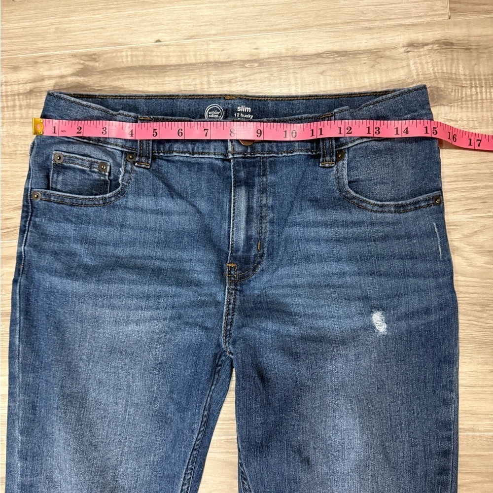 Wonder Nation Boy's jeans Blue size 12 slime husky - Picture 3 of 8